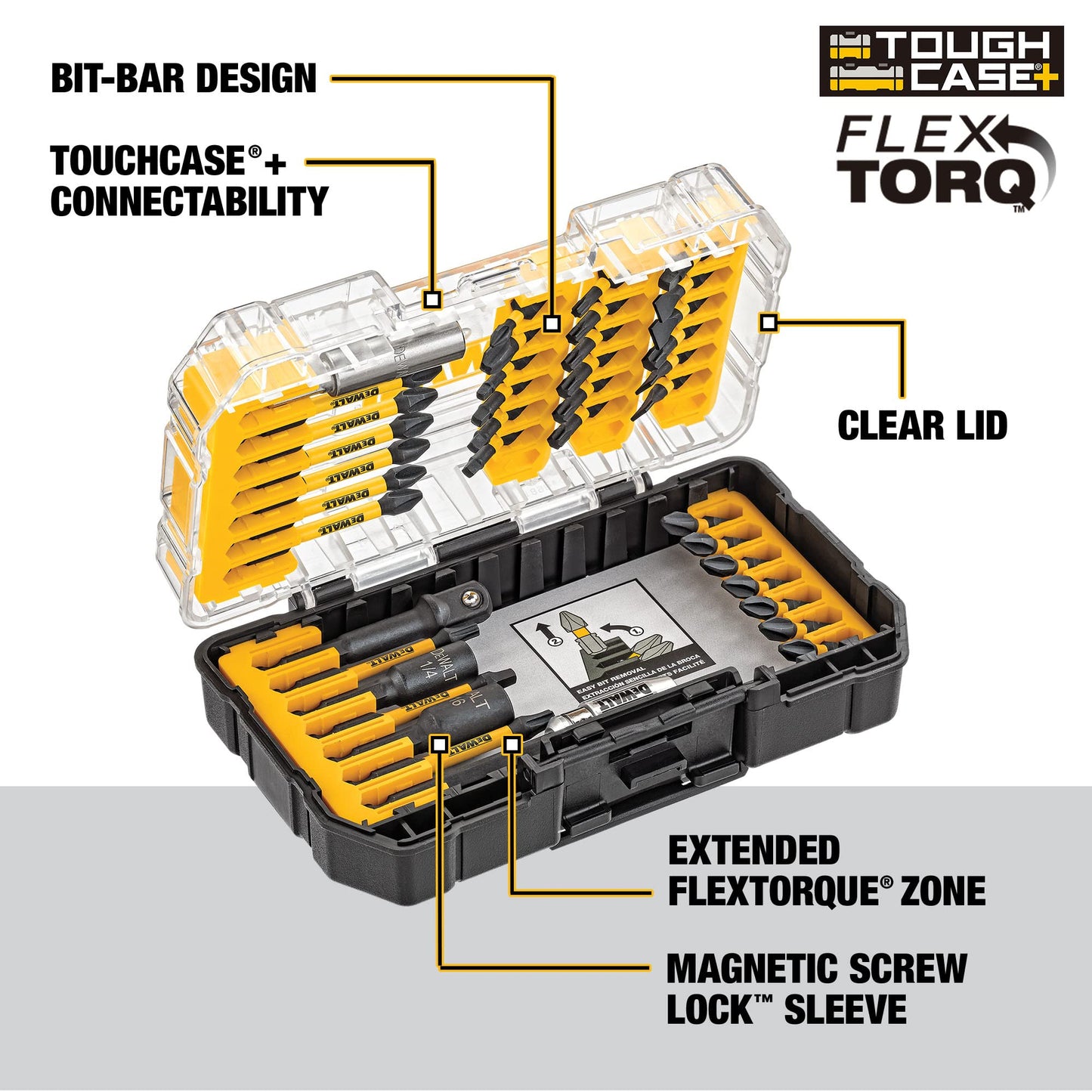 DEWALT Screwdriver Bit Set, Impact Ready, FlexTorq, 40-Piece (DWA2T40IR)