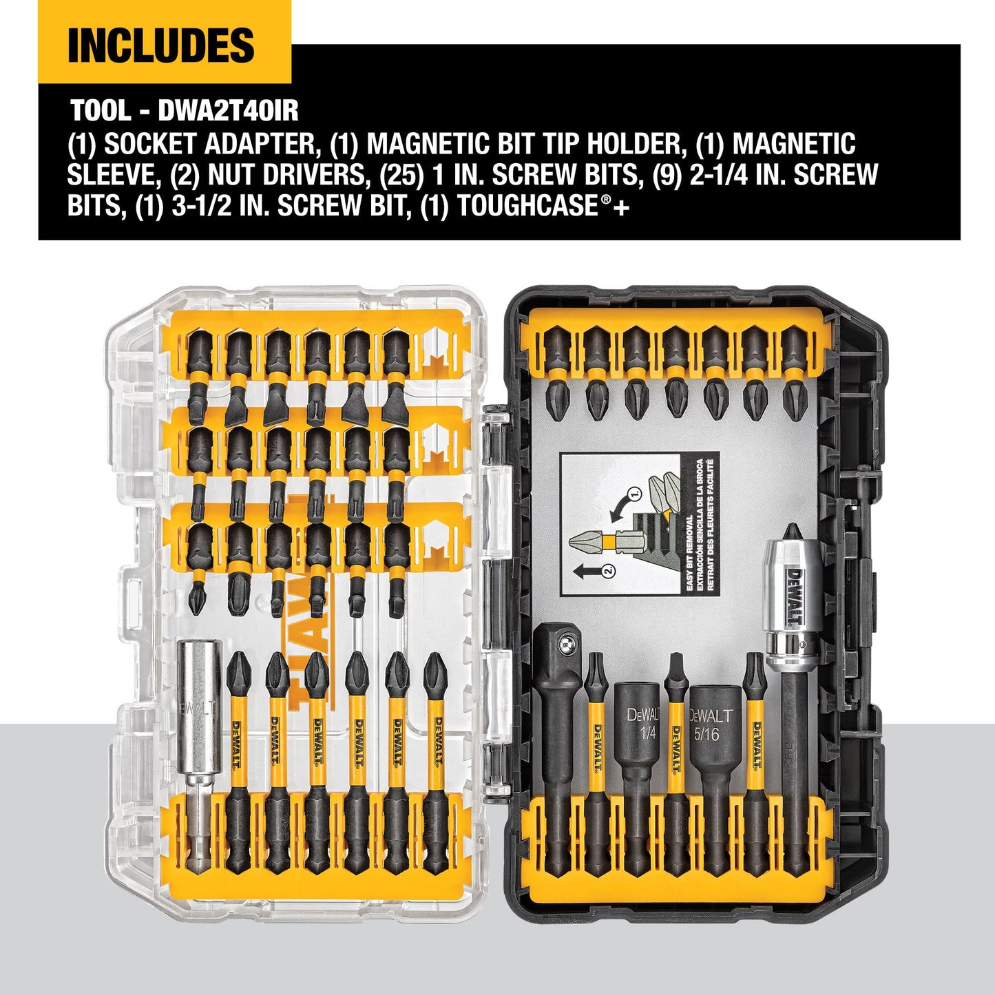 DEWALT Screwdriver Bit Set, Impact Ready, FlexTorq, 40-Piece (DWA2T40IR)