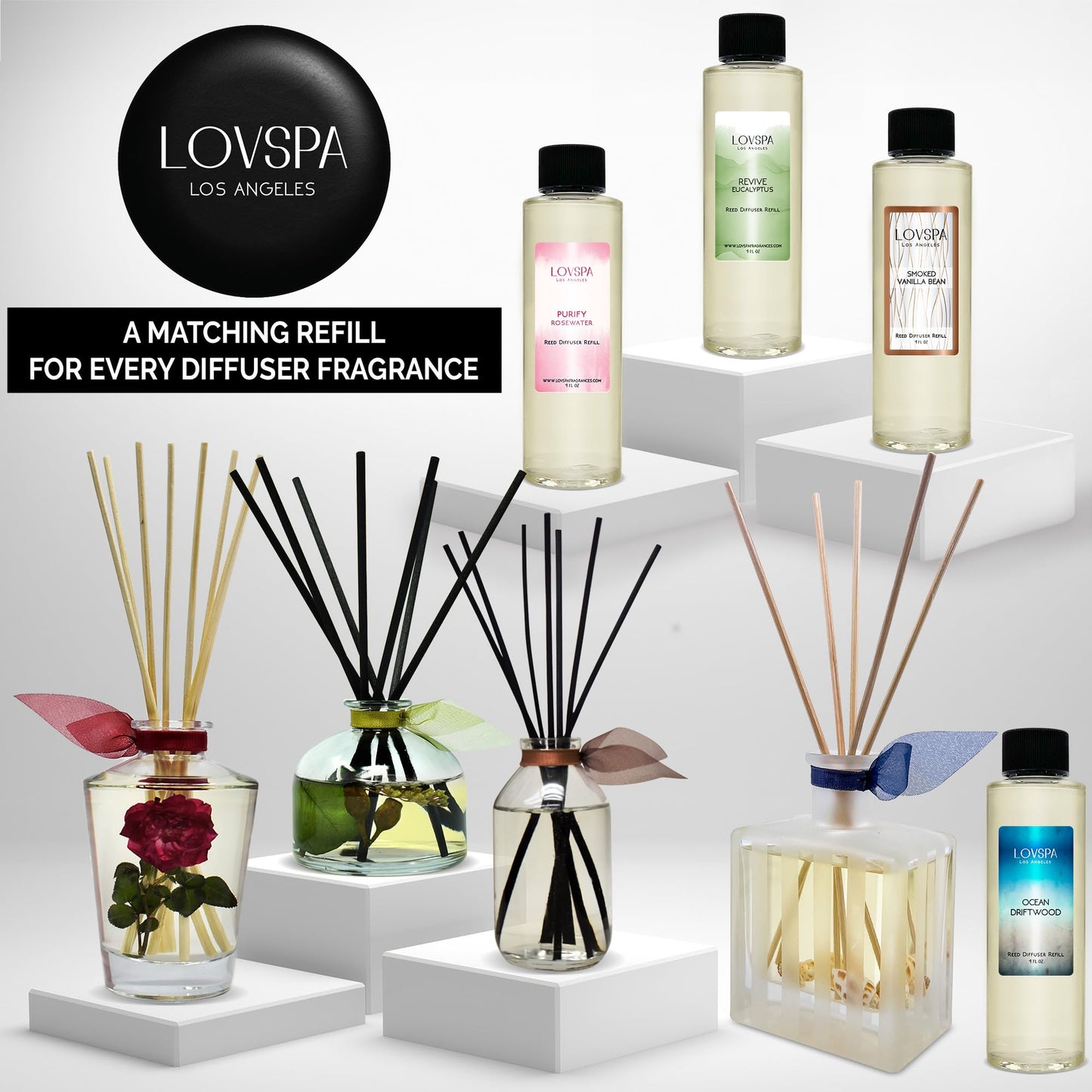 LOVSPA Eucalyptus Essential Oil Reed Diffuser Gift Set | Revive | Fresh Eucalyptus, Sage, Citrus, Bamboo & Mint | Great Aromatherapy Gift for Mom, Dad, Grandma or Aunt