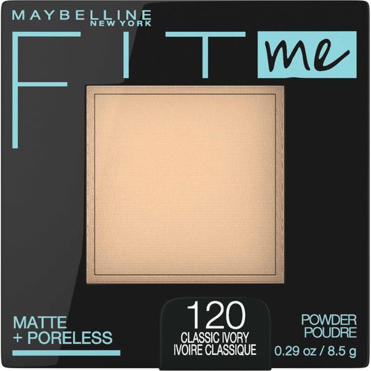 Maybelline Fit Me Matte + Poreless Pressed Face Powder Makeup & Setting Powder, Classic Ivory, 1 Count