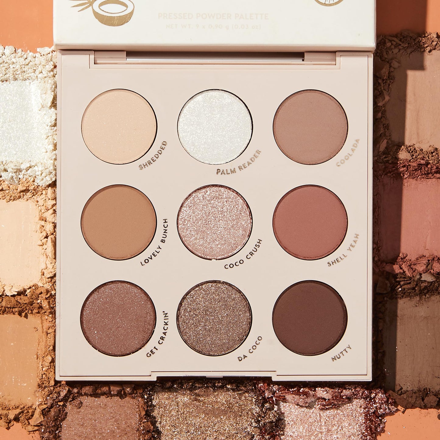 ColourPop Going Coconuts Eyeshadow Palette - Cool-Toned Neutral Eyeshadow Palette with Ultra-Velvety and Silky Finishes - High-Pigment Eye Makeup with a Long-Wearing Formula (0.3 oz)