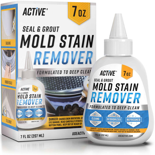 ACTIVE Mold Stain Remover Gel Cleaner Heavy Duty Stain Cleaner for Front Loader Washing Machine Seal, Bathroom Grout, Shower, Caulk - Front Load Washer Cleaning Solution - 7 Fl Oz