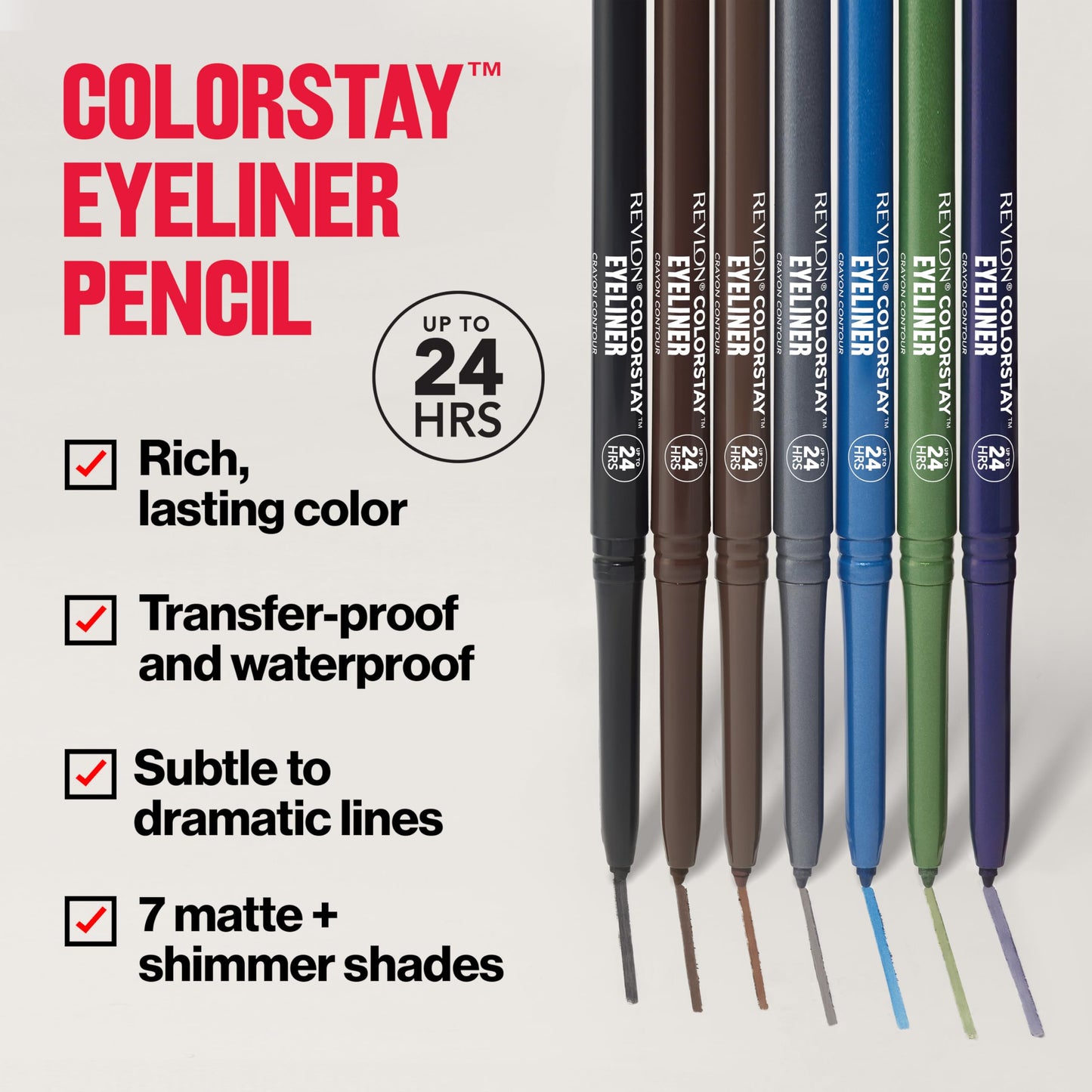 Revlon ColorStay Pencil Eyeliner with Built-in Sharpener, Waterproof, Smudgeproof, Longwearing Eye Makeup with Ultra-Fine Tip, Black Brown, 0.01 oz