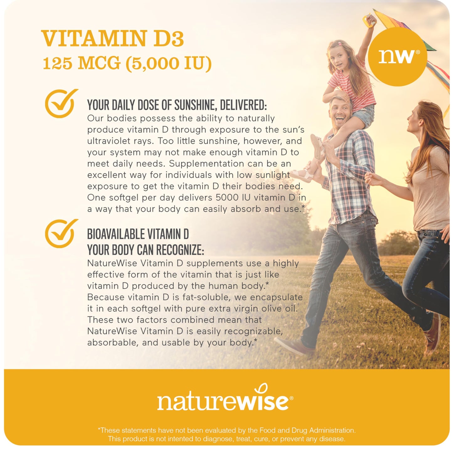 NatureWise Vitamin D3 5000iu (125 mcg) 1 Year Supply for Immune Support, Healthy Muscle Function, and Bone Health - Non-GMO, Gluten Free in Organic Extra Virgin Olive Oil, (Mini Softgel), 360 Count