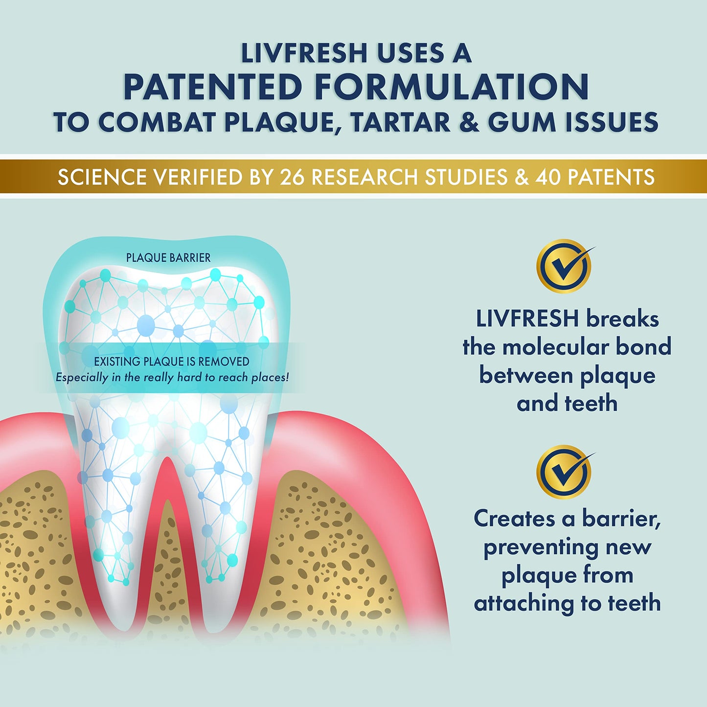 LIVFRESH Toothpaste Gel, Clinically Proven to Remove Plaque 250% Better, Improves Gum Health 190% Better, Prevents & Reduces Tartar, Freshens Breath, SLS Free Dental Gel, Wintergreen