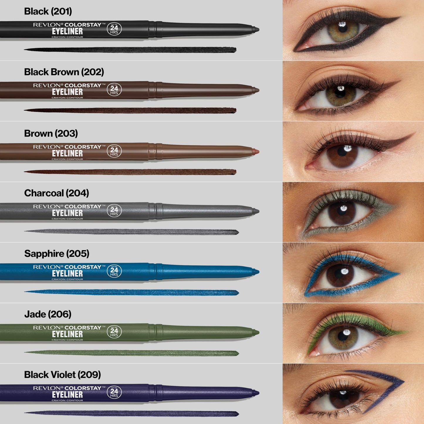 Revlon ColorStay Pencil Eyeliner with Built-in Sharpener, Waterproof, Smudgeproof, Longwearing Eye Makeup with Ultra-Fine Tip, Black Brown, 0.01 oz