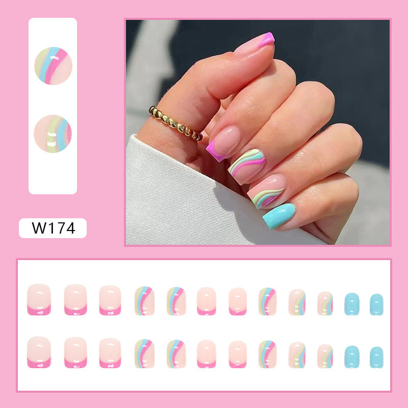 Multicolor Summer Natural Natural Nail Sticker Wear