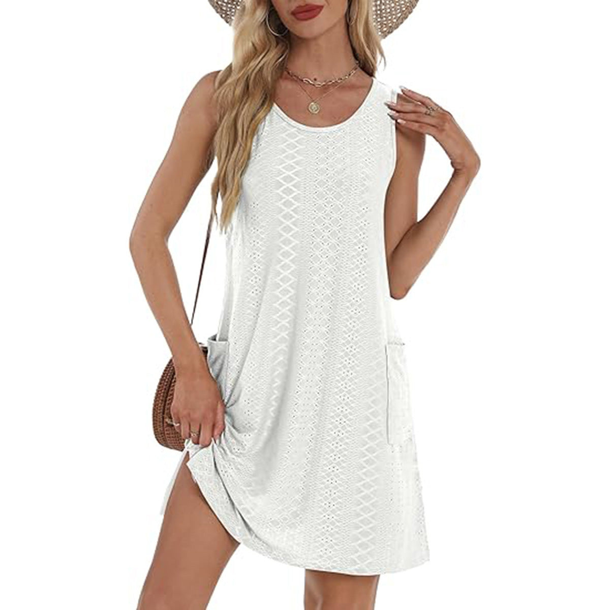 Women's Sleeveless Pocket Vest Dress