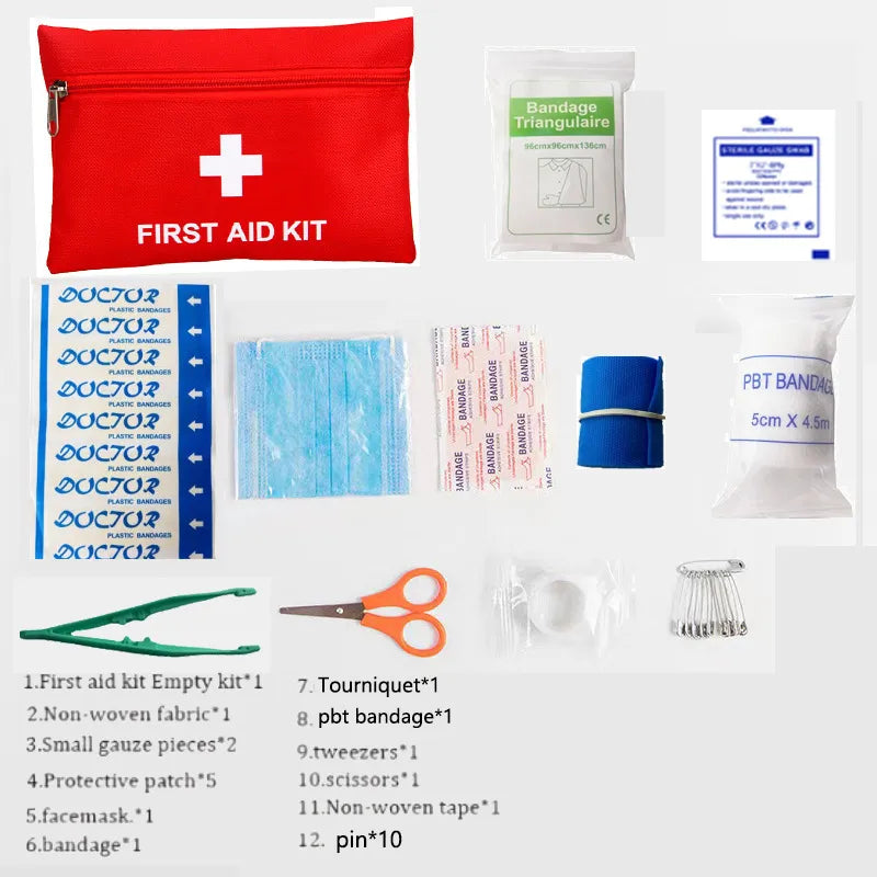 Grande trousse de secours médicale à main pour voiture, urgence, voyage en plein air 