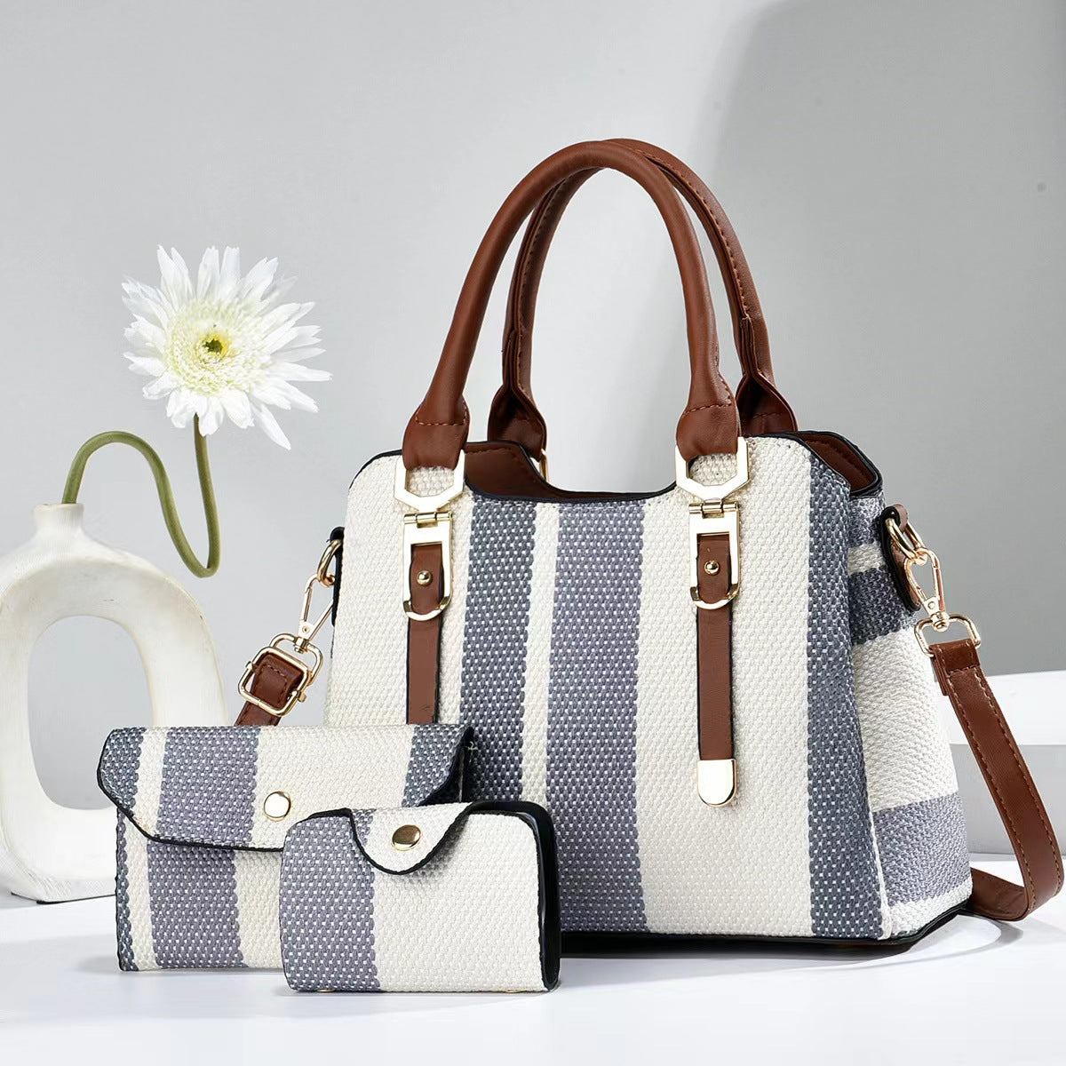 Crossbody Large Capacity New Son And Mother Canvas Contrast Color Handbags