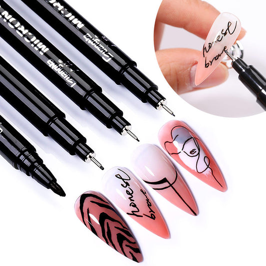 Nail Brush 3D Fluoresent Marker Graffiti Pen Drawing Nail Painting Pen