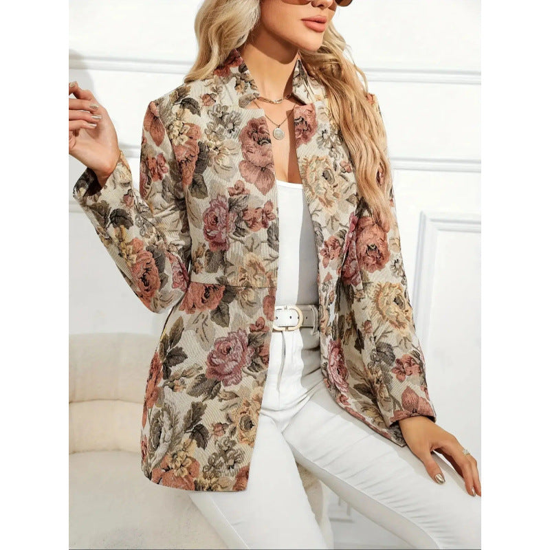 Fashionable Suit Women's Casual Printed Jacket