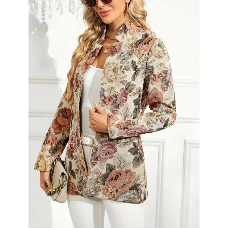 Fashionable Suit Women's Casual Printed Jacket