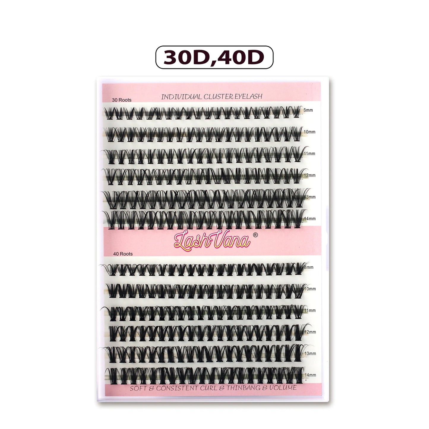 Kit d'extension de cils DIY - 240 cils groupés avec colle et joint 