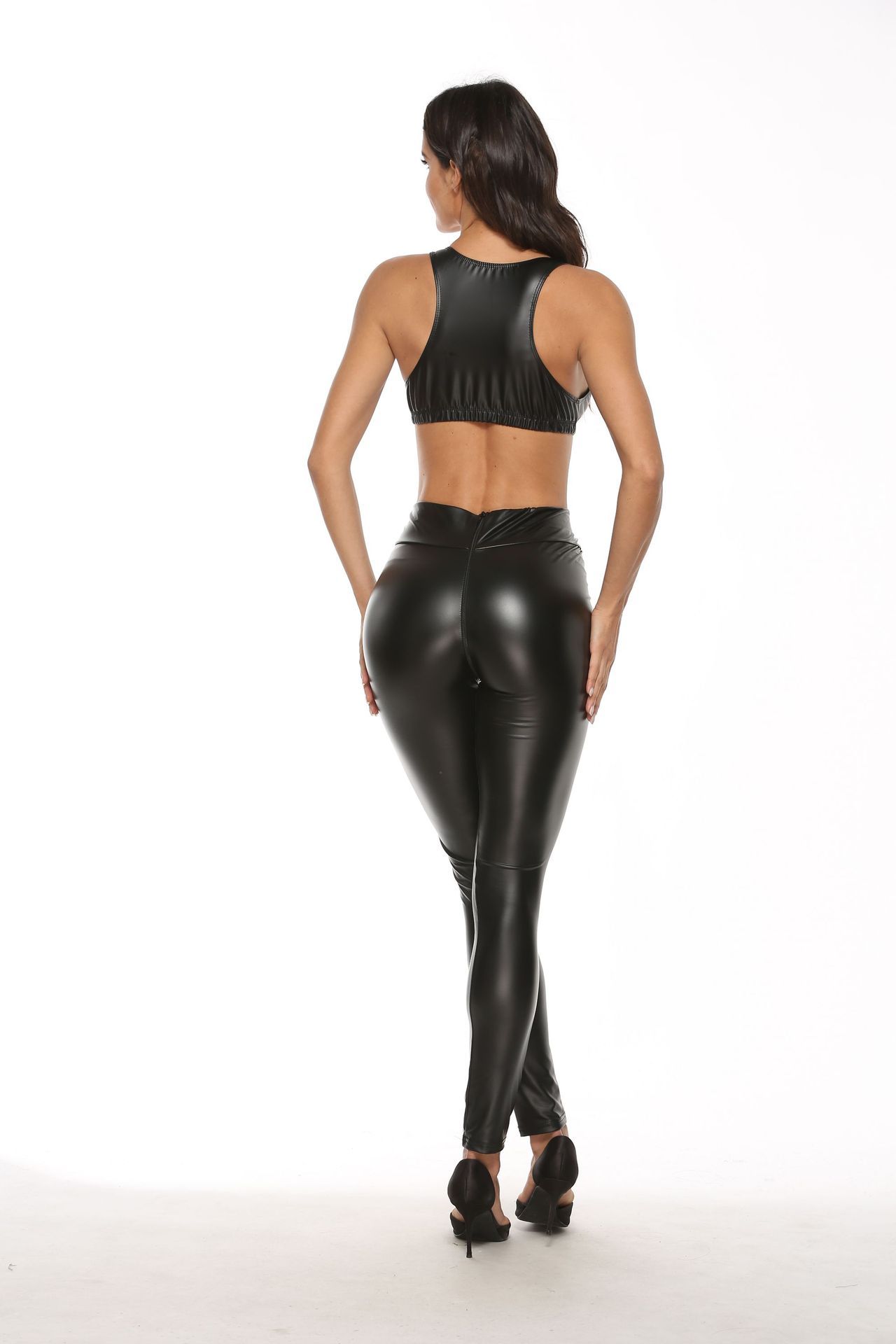 Leather Dress Sexy Uniform Pole Dance PU Suit