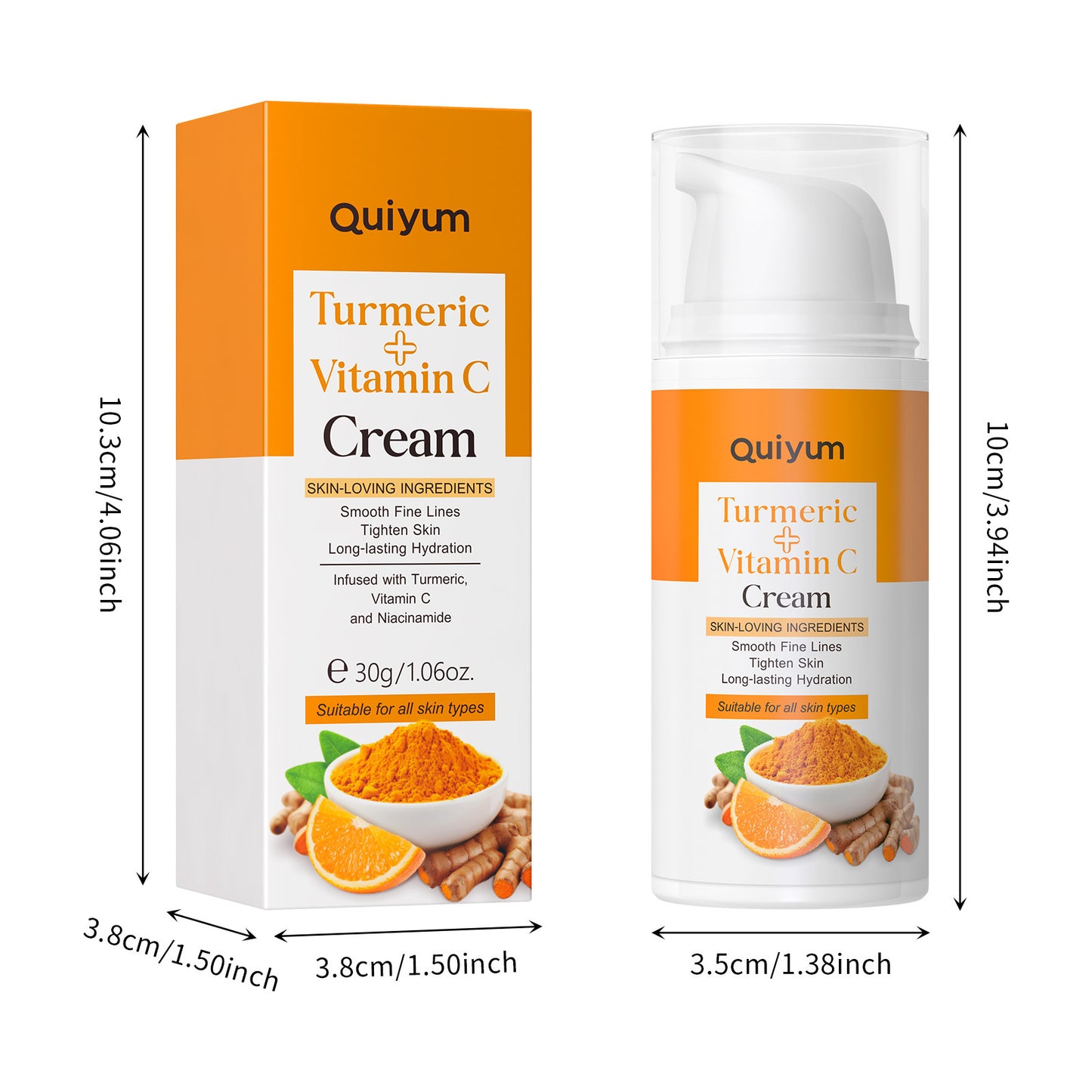 Crème Curcuma Vitamine C 30g Hydratante Et Raffermissante