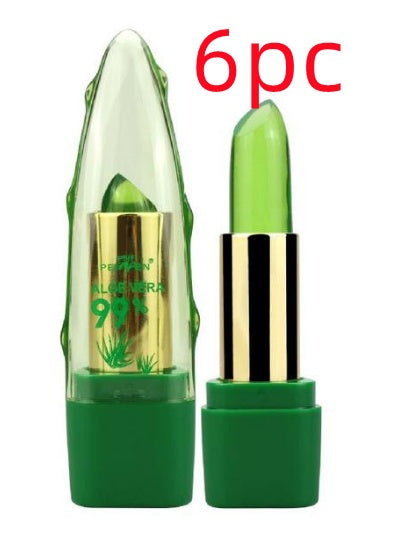 Aloe Vera Gel Farbwechsel Lippenstift Gloss Feuchtigkeitscreme Anti-Trocknung Entsalzung Feinkörnige Lip Blam Pflege