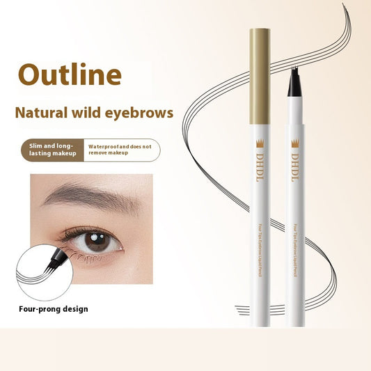 Crayon à sourcils à quatre fourches Waterproof Résistant à la transpiration Naturel Tridimensionnel Look distinctif Sourcils sauvages