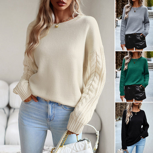 Pull col rond simple et tendance pour femme